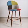 Buy Patchwork Upholstered Bar Stool Scandinavian Design with Dark Metal Legs - Bennett Fiona Multicolour 59949 - prices